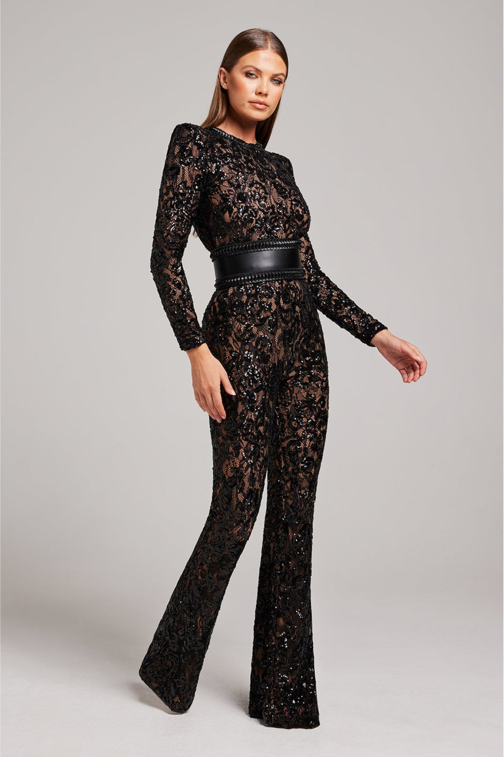 Avondjumpsuit met V-hals