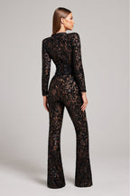 Avondjumpsuit met V-hals