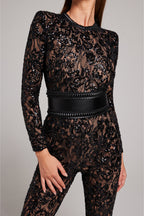 Avondjumpsuit met V-hals