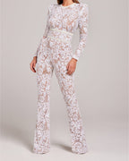 Avondjumpsuit met V-hals