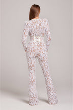 Avondjumpsuit met V-hals