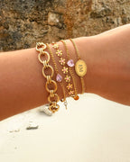 Geboortesteenarmband met hartvorm