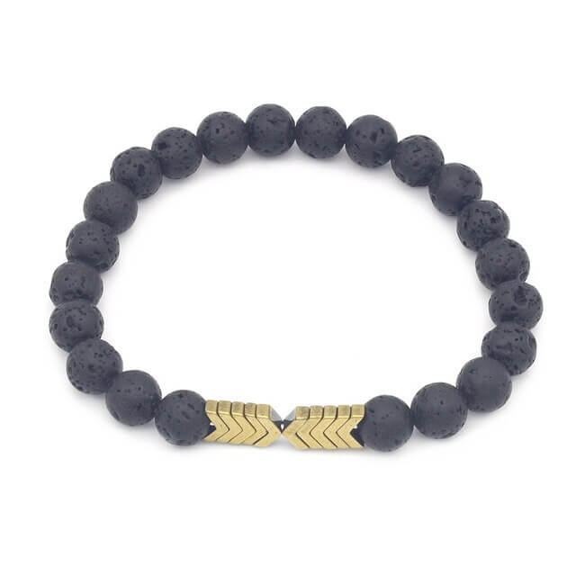 Lavasteenarmband met pijlmotief