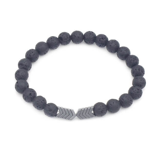 Lavasteenarmband met pijlmotief