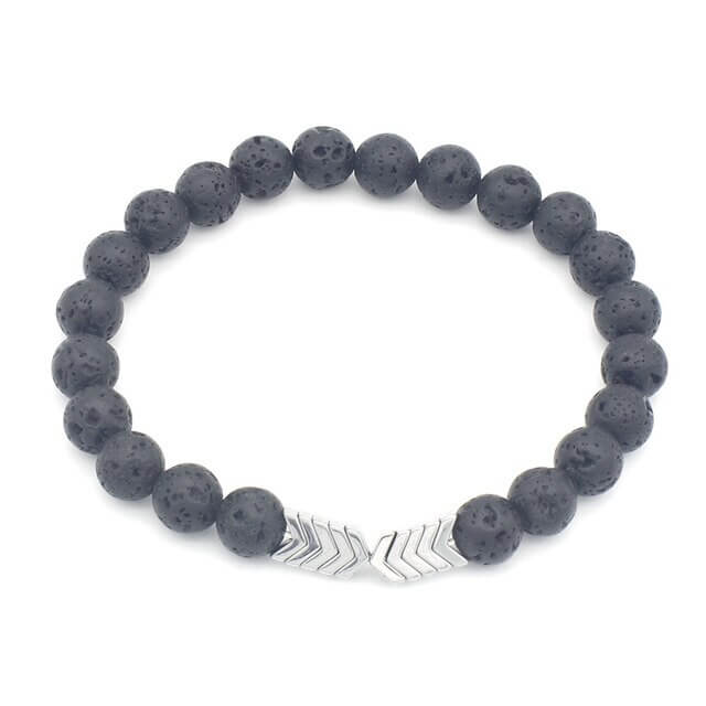 Lavasteenarmband met pijlmotief