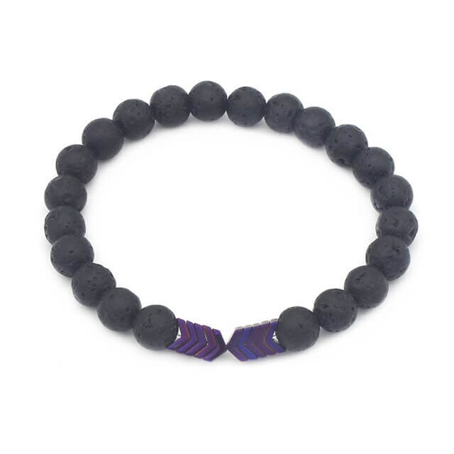 Lavasteenarmband met pijlmotief