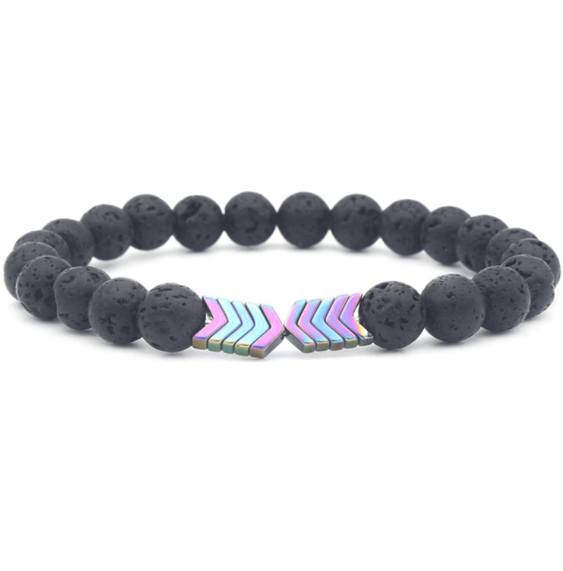 Lavasteenarmband met pijlmotief