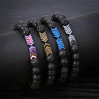 Lavasteenarmband met pijlmotief
