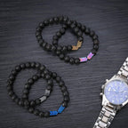 Lavasteenarmband met pijlmotief