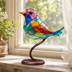 Decoratieve vogels op tak – handgemaakt beeld