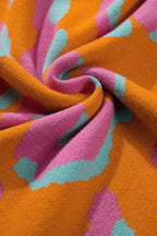 Damestrui met colorblock luipaardprint en ronde hals