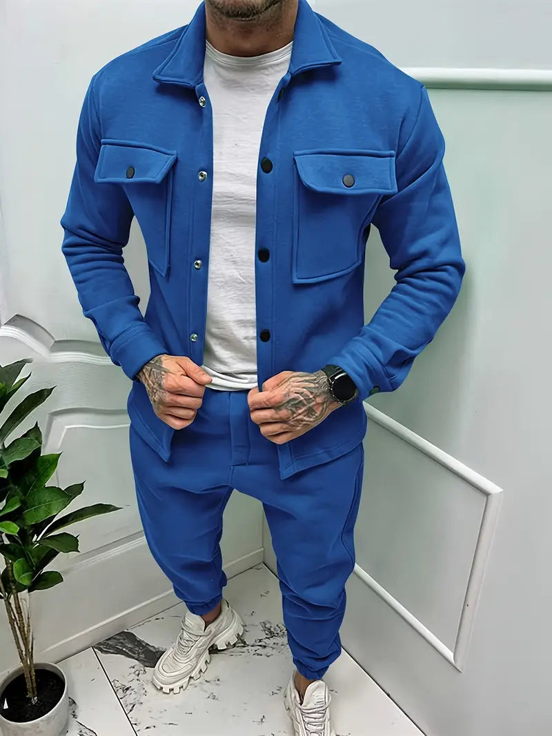 Stoere herenset met jas en broek