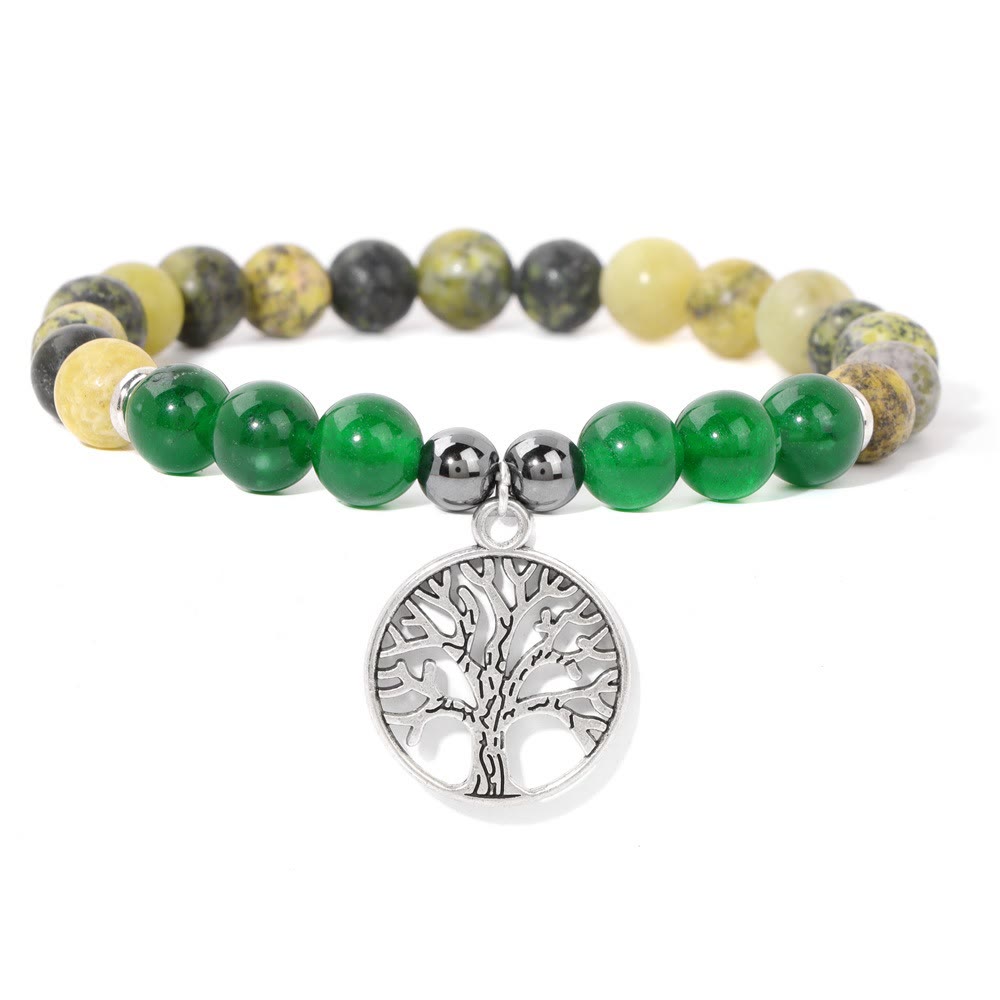 Natuurlijk kristal levensboom armband