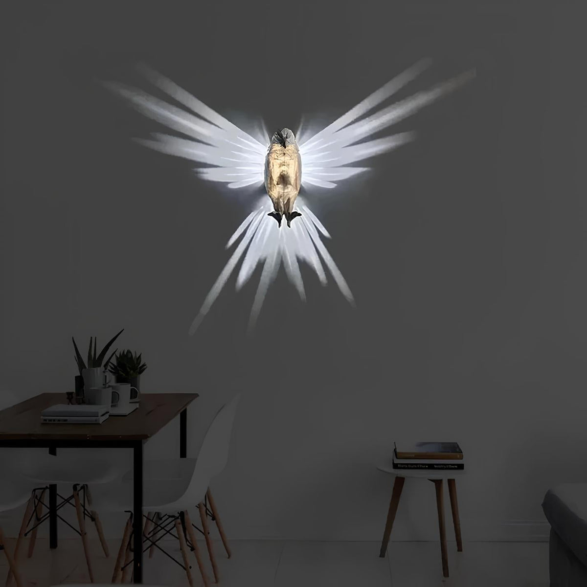 Verlichte vleugels wandlamp