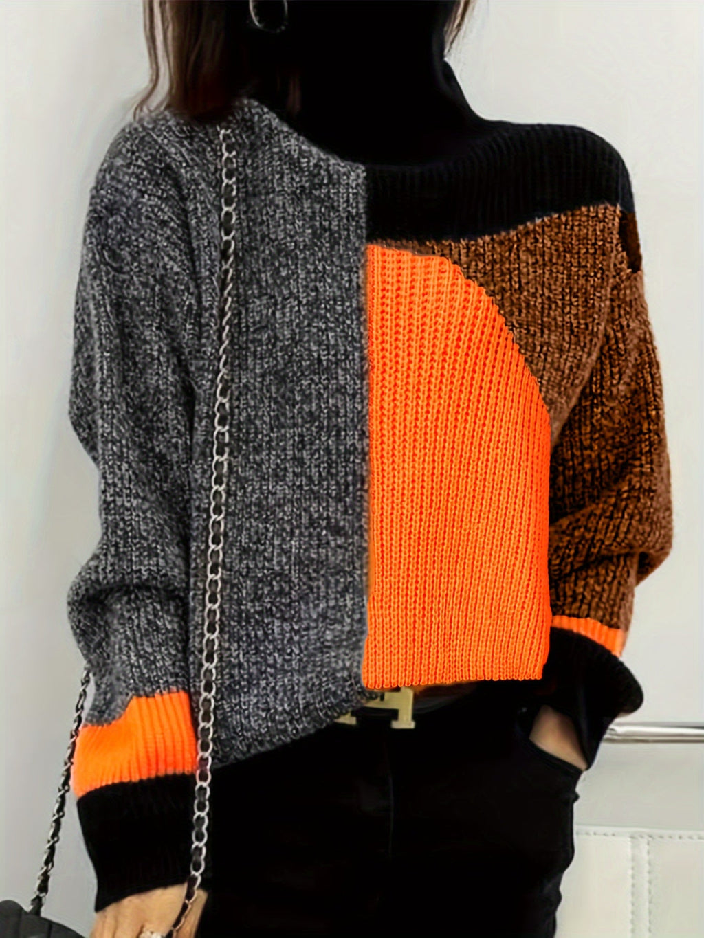 Warme sweater met col