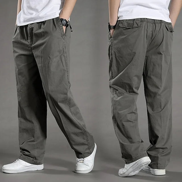 Rechte heren cargobroek met elastische taille