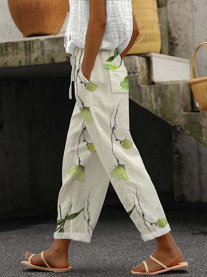 Dames comfortbroek met print