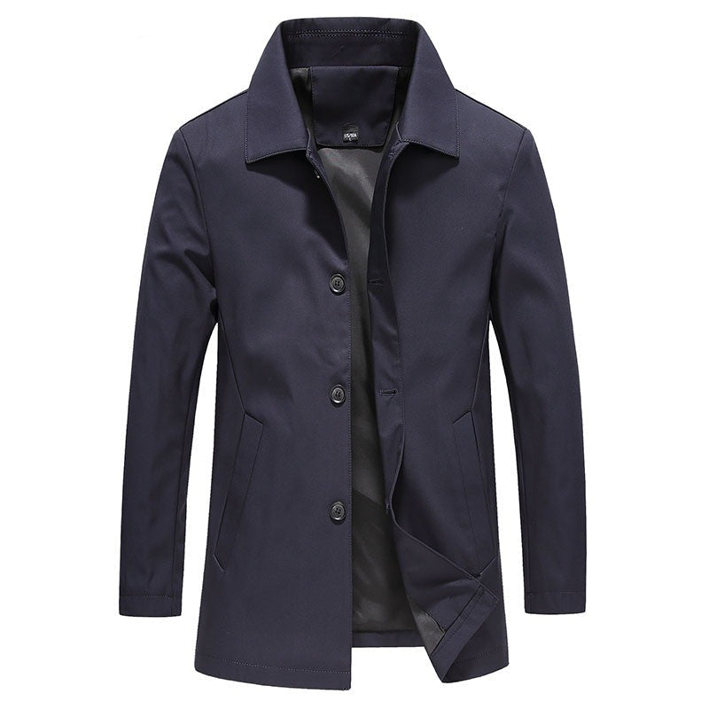 Jerry | Lange slim-fit herenjas met knoopsluiting