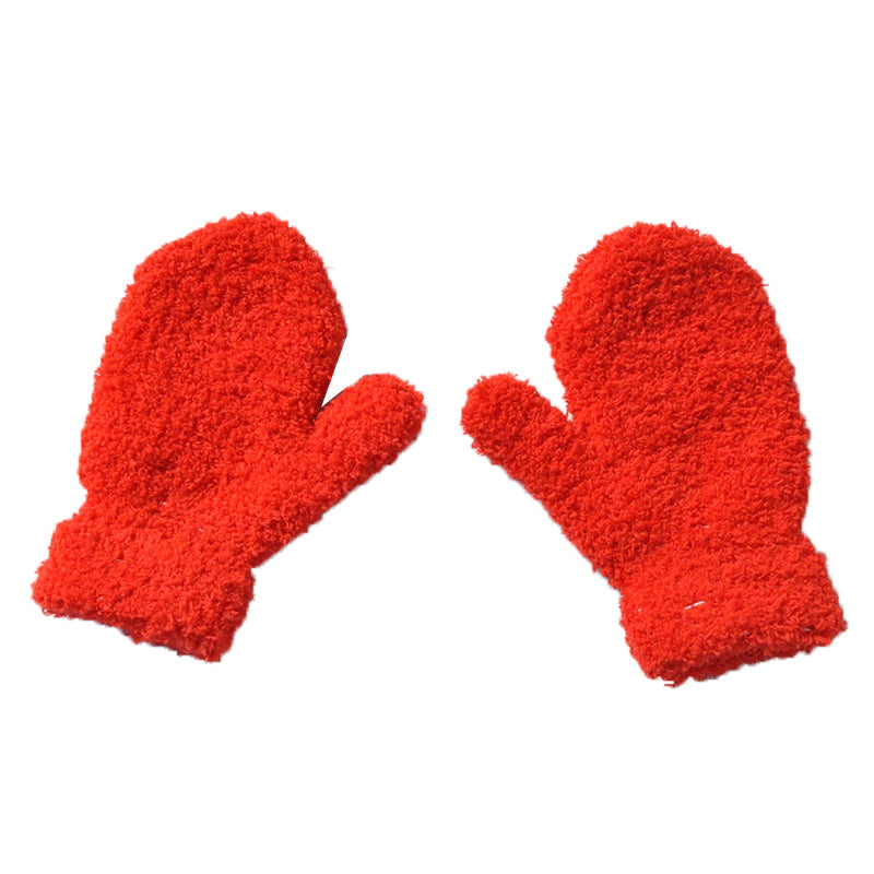 Winter kinderwanten met dikke plush fleece