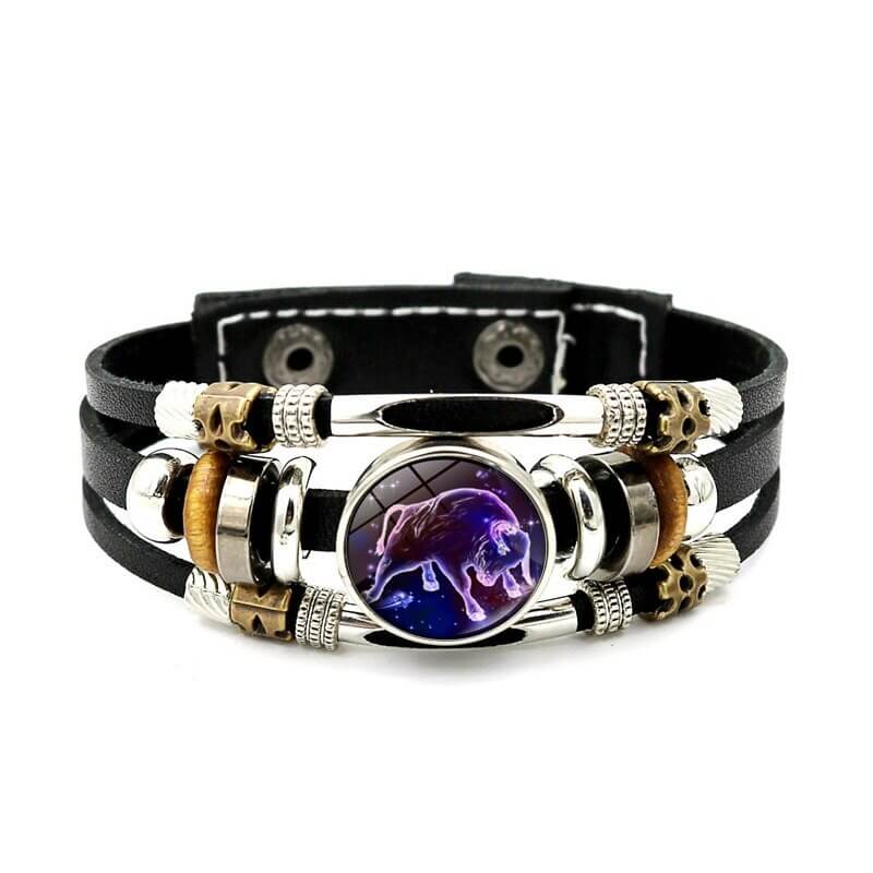 Lichtgevende zodiak armband – materiaal: Legering, Glas, Leder — afbeelding 15