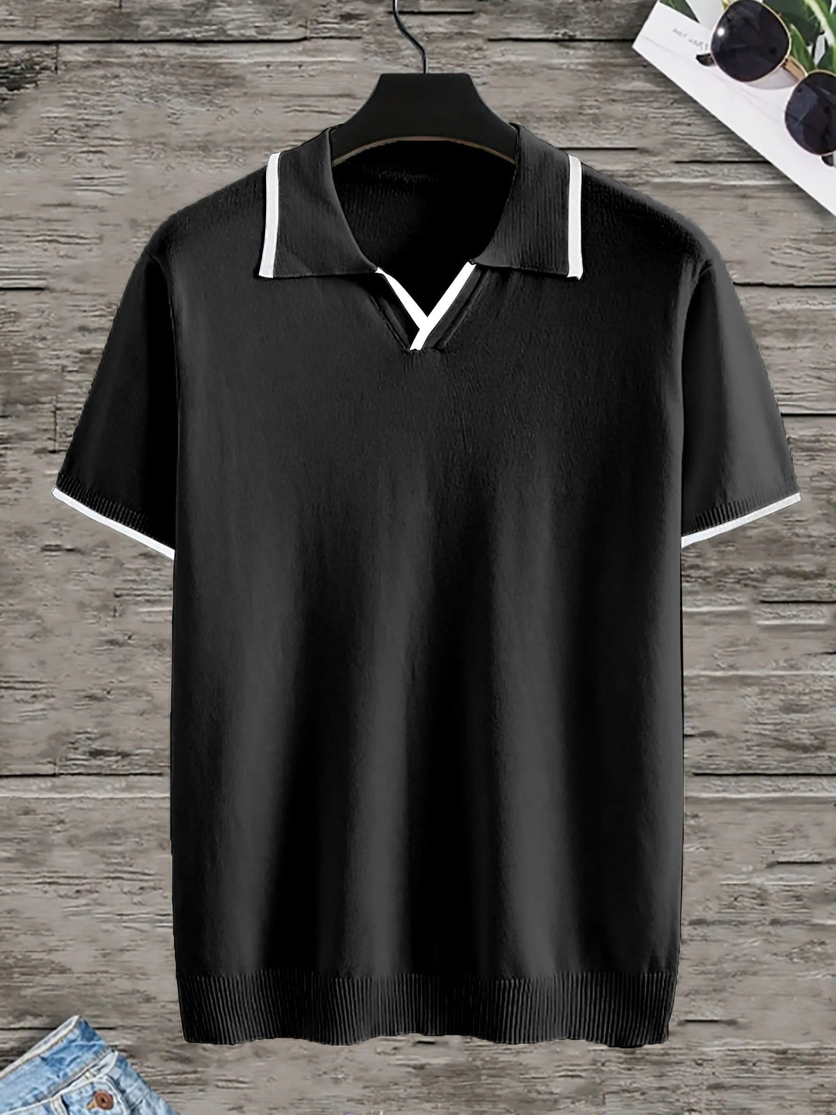 Zwarte heren polo