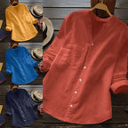 Dames linnen shirt met lange mouwen