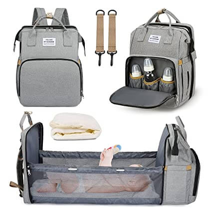 Draagbare babybed en luiertas