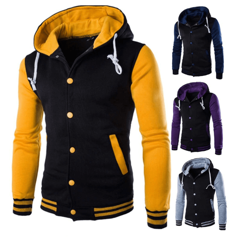 Heren baseball hoodie in varsity stijl