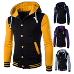 Heren baseball hoodie in varsity stijl