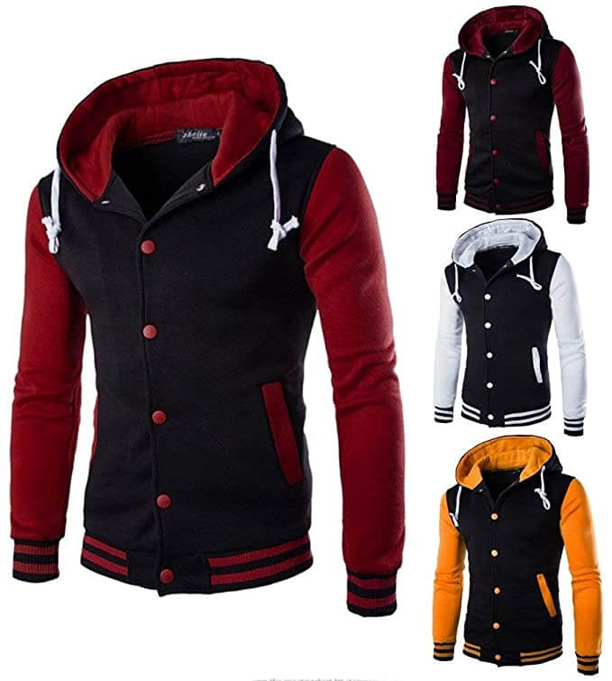 Heren baseball hoodie in varsity stijl