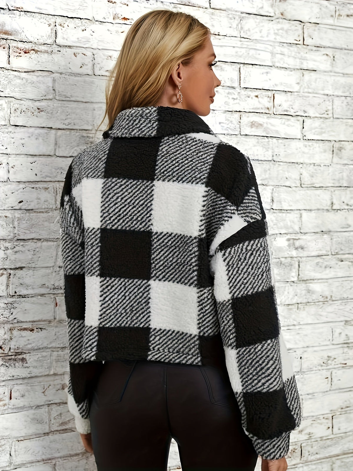Geruite teddyjas met knoopsluiting