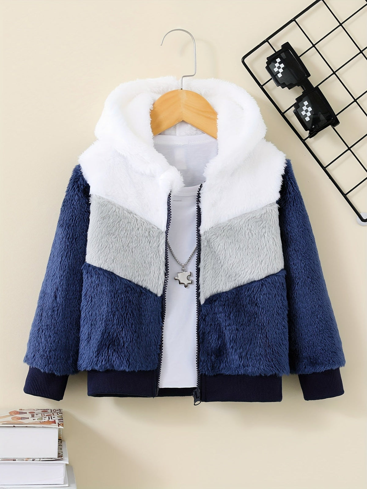 Fleece capuchonjack met rits voor kinderen