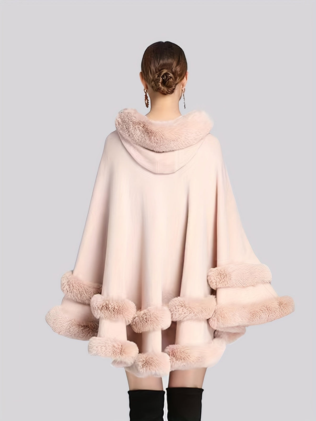 Oversized furry cape jas voor vrouwen — afbeelding 7