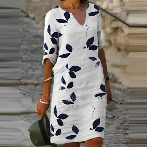 Zomerjurk met bladprint