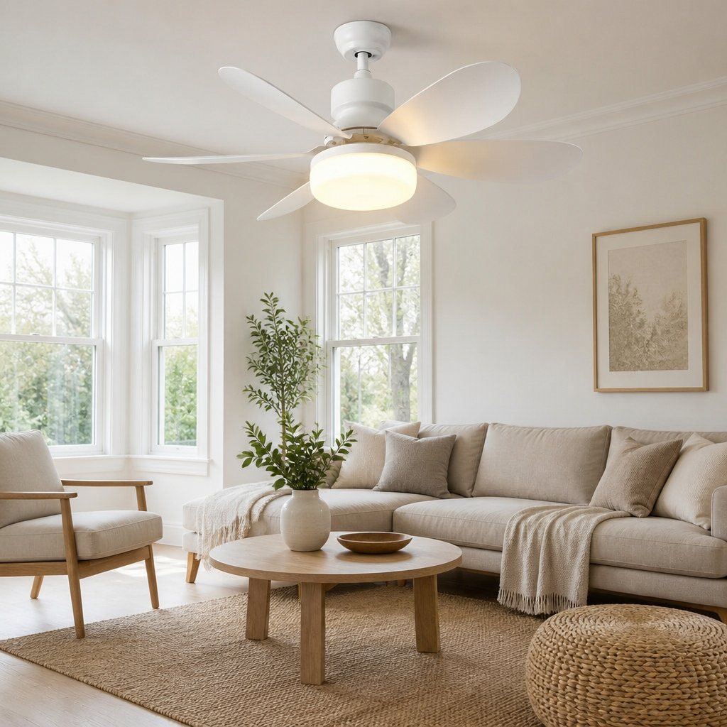 Scandinavische plafondlamp met ventilator