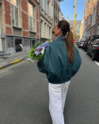 Oversized leren damesjas