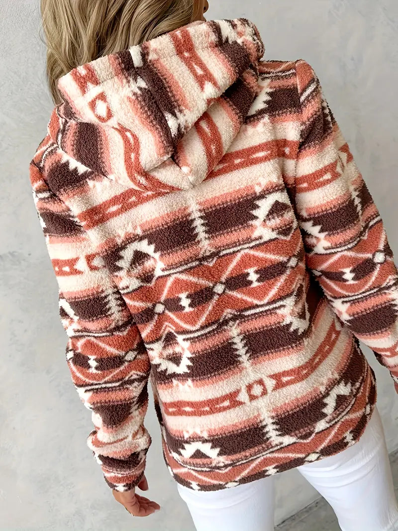 Dames teddy vest met aztekenpatroon