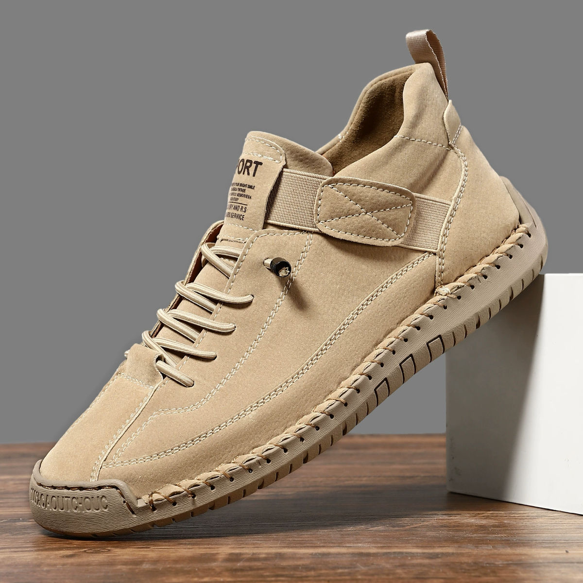 Brede damesinstapsneakers met elastische zijpanelen