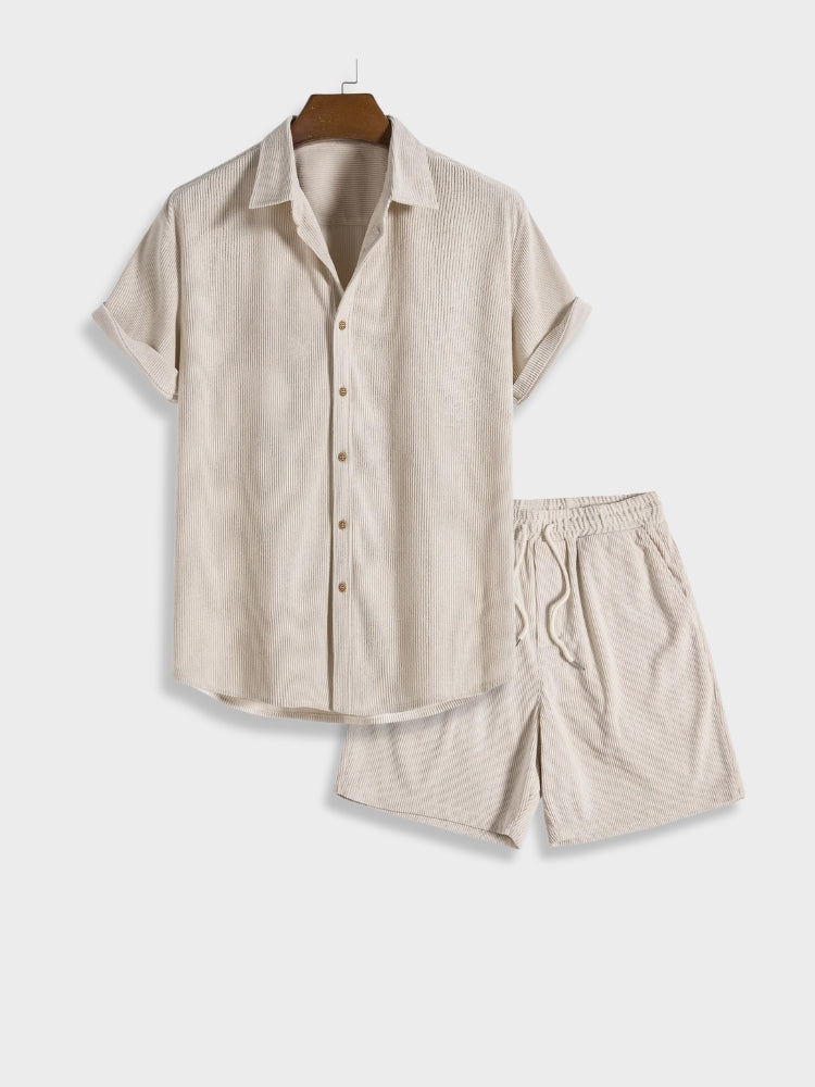 Heren corduroy zomerset met knoopsluiting