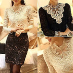 Damesblouse met herfst borduursels