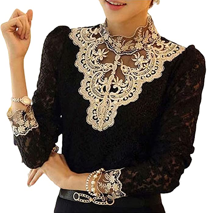Damesblouse met herfst borduursels