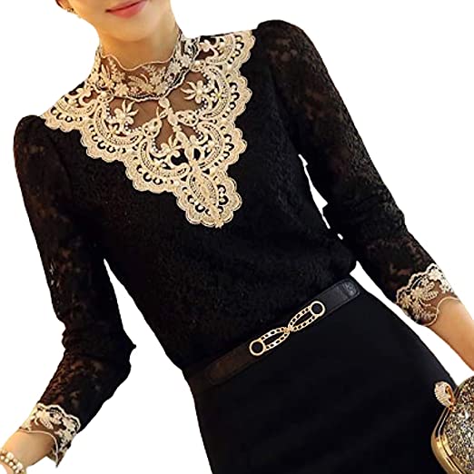 Damesblouse met herfst borduursels