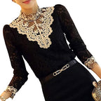 Damesblouse met herfst borduursels