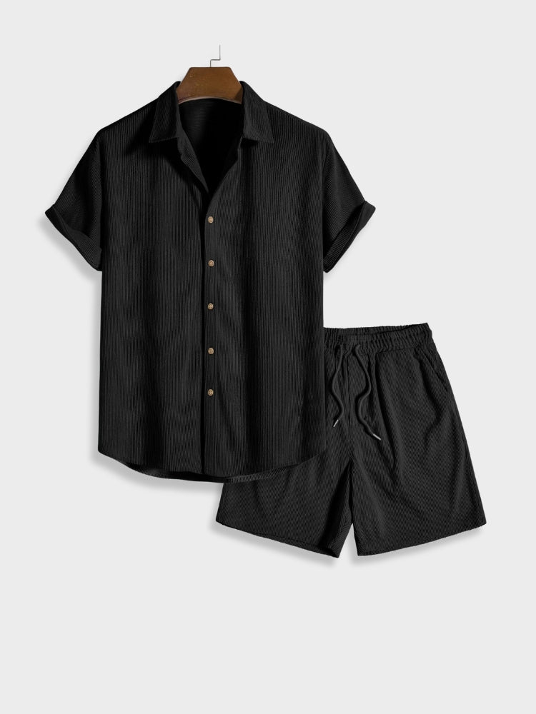 Heren corduroy zomerset met knoopsluiting