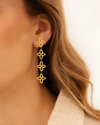 Retro-oorbellen met bloemhanger