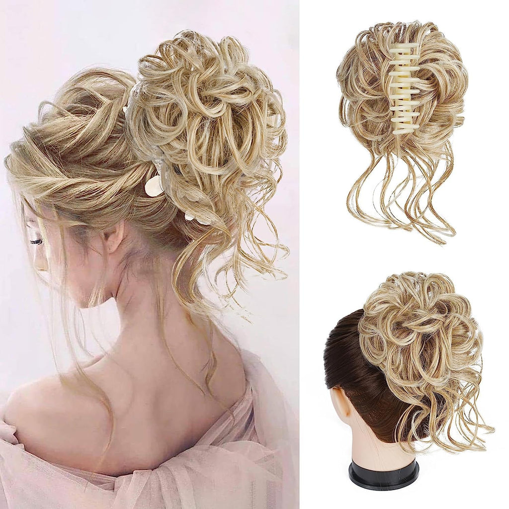 Klem met hairextension voor golvende knot
