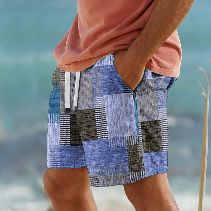 Zwemshort met kleurvlakken en verstelbare taille