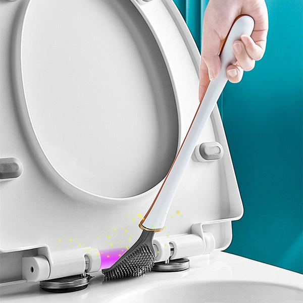 Siliconen toilettenborstel met wandhouder & druppelopvang