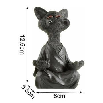 Boeddha katten beeldje – materiaal: Hand Geschilderde Hars — afbeelding 12