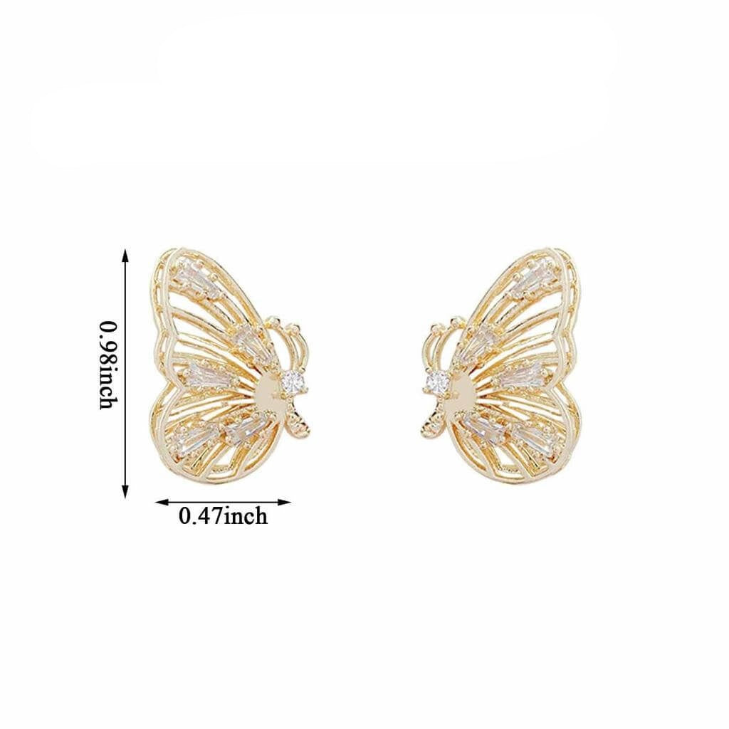 Set oorbellen met vlindermotief